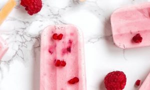 sweet raspberry ice cream on table