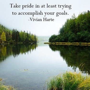 Take pride in at least trying to accomplish your goals. 