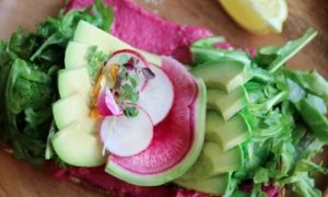 healthy fruit avocado vegetable onion coriander lemon dish