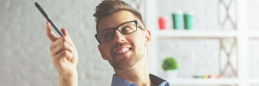 man undercut hairstyle carries pen pointing