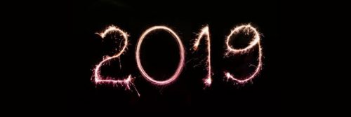 2019 in black background