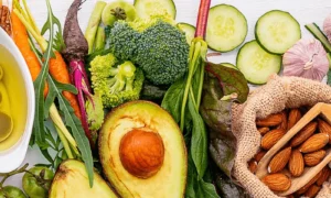 colourful array of protein food